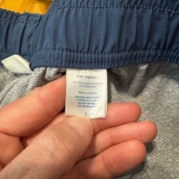 FAIR HARBOR The Anchor Navy Blue Swim Trunks Board Shorts Men’s SIZE LRG - Picture 4 of 10